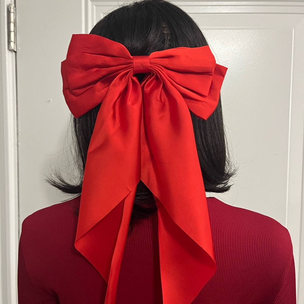Elegant Red Hair Bow